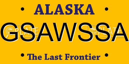 GSAWSSA Alaska License Plate