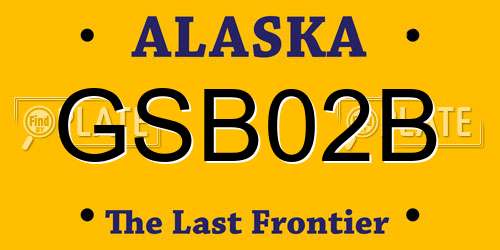 GSB02B Alaska License Plate