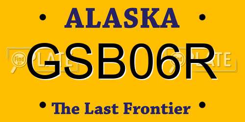 GSB06R Alaska License Plate