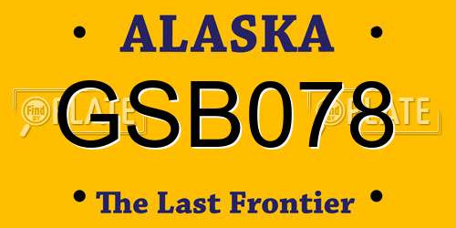 GSB078 Alaska License Plate