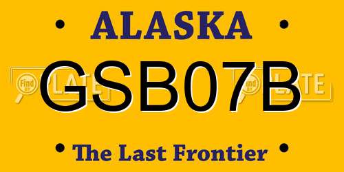 GSB07B Alaska License Plate