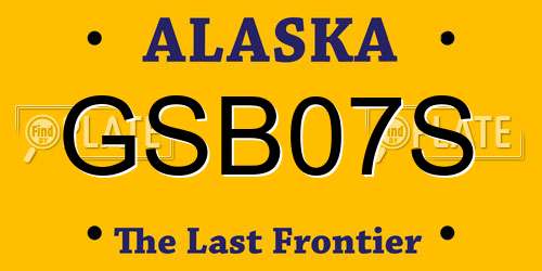 GSB07S Alaska License Plate