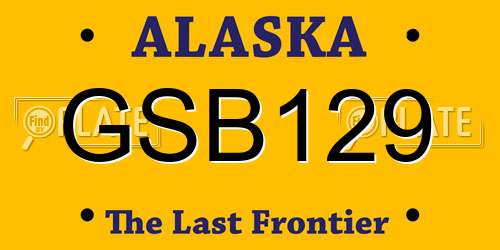GSB129 Alaska License Plate