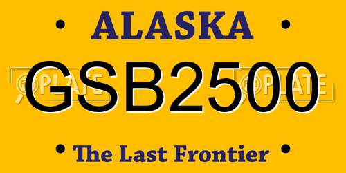 GSB2500 Alaska License Plate