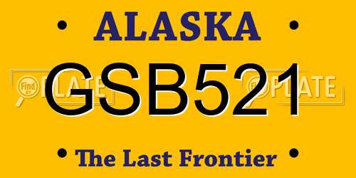 GSB521 Alaska License Plate