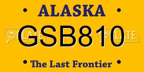 GSB810 Alaska License Plate