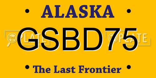 GSBD75 Alaska License Plate
