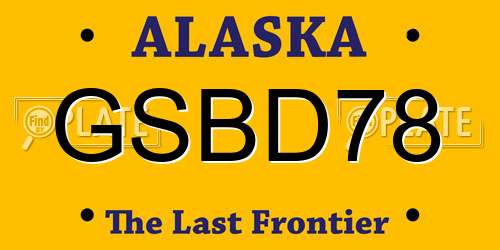 GSBD78 Alaska License Plate