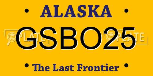 GSBO25 Alaska License Plate