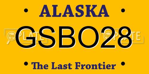 GSBO28 Alaska License Plate