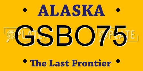 GSBO75 Alaska License Plate