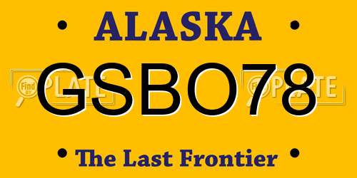 GSBO78 Alaska License Plate
