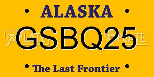 GSBQ25 Alaska License Plate