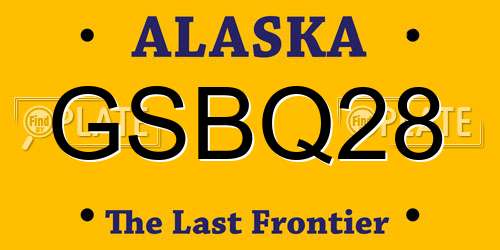 GSBQ28 Alaska License Plate