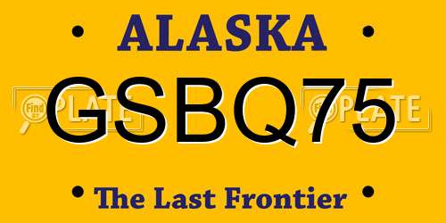 GSBQ75 Alaska License Plate
