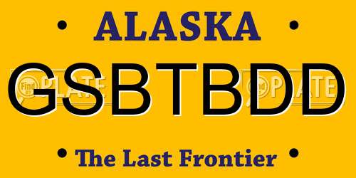 GSBTBDD Alaska License Plate
