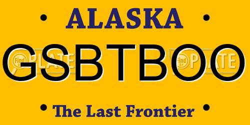 GSBTBOO Alaska License Plate