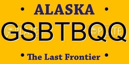 GSBTBQQ Alaska License Plate
