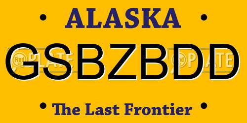 GSBZBDD Alaska License Plate