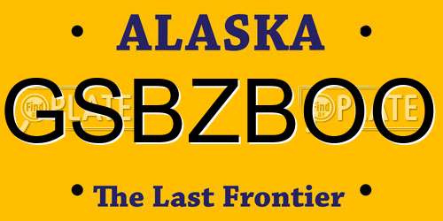 GSBZBOO Alaska License Plate
