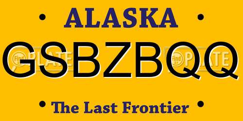 GSBZBQQ Alaska License Plate