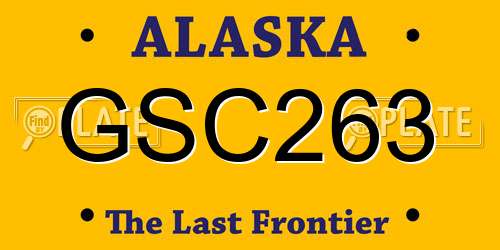 GSC263 Alaska License Plate