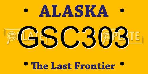 GSC303 Alaska License Plate