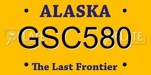 GSC580 Alaska License Plate