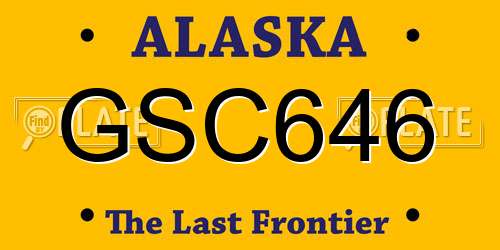 GSC646 Alaska License Plate