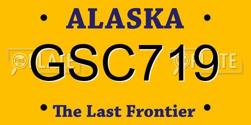 GSC719 Alaska License Plate