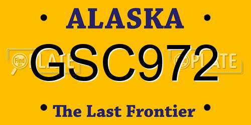GSC972 Alaska License Plate