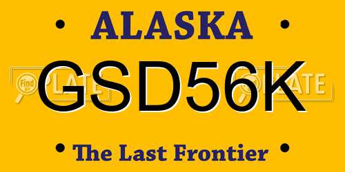 GSD56K Alaska License Plate