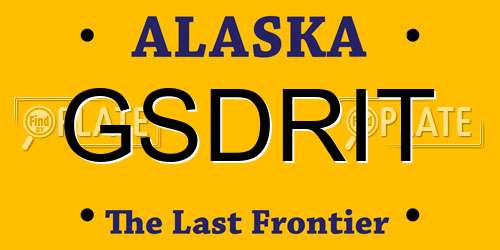 GSDRIT Alaska License Plate