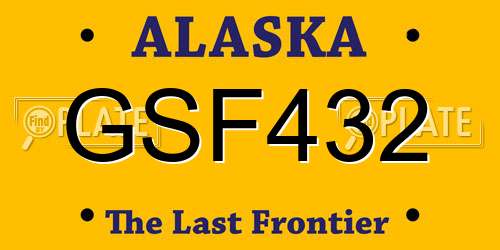 GSF432 Alaska License Plate