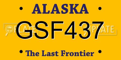 GSF437 Alaska License Plate
