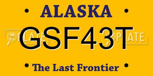 GSF43T Alaska License Plate