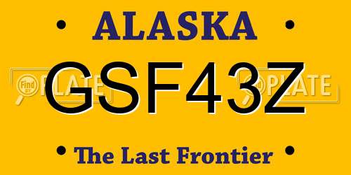 GSF43Z Alaska License Plate