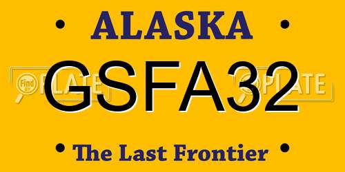 GSFA32 Alaska License Plate