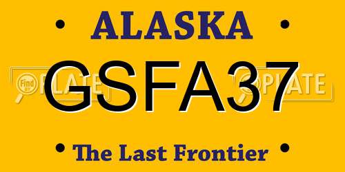 GSFA37 Alaska License Plate