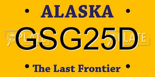 GSG25D Alaska License Plate