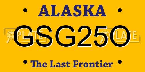 GSG25O Alaska License Plate