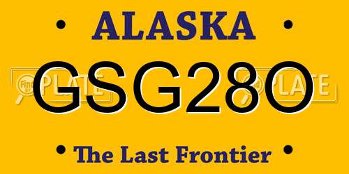 GSG28O Alaska License Plate