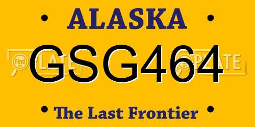 GSG464 Alaska License Plate