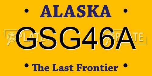GSG46A Alaska License Plate
