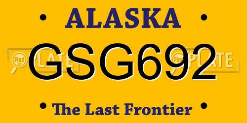 GSG692 Alaska License Plate