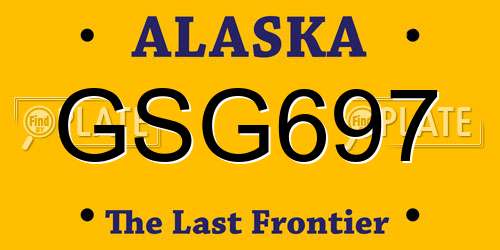 GSG697 Alaska License Plate