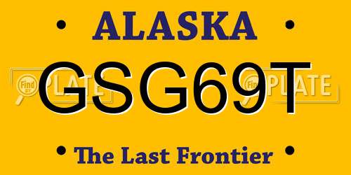 GSG69T Alaska License Plate
