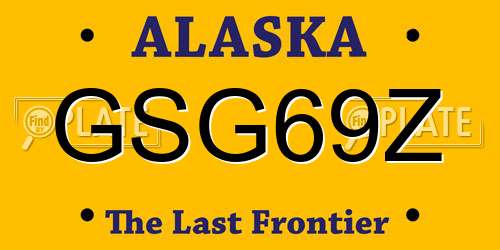 GSG69Z Alaska License Plate