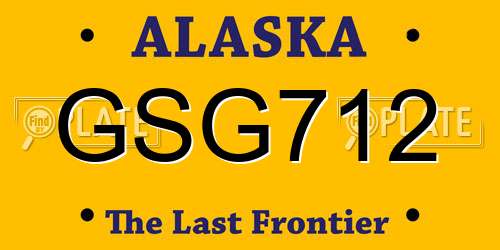 GSG712 Alaska License Plate