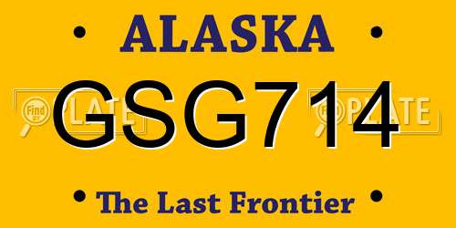 GSG714 Alaska License Plate